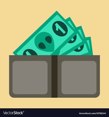 Flat icon on stylish background money in a purse vector image