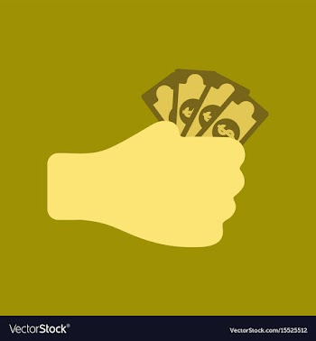 Flat icon on stylish background money in hand vector image