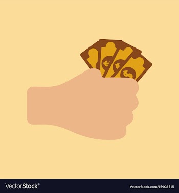 Flat icon on stylish background money in hand vector image