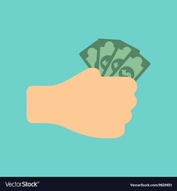 Flat icon on stylish background money in hand vector image