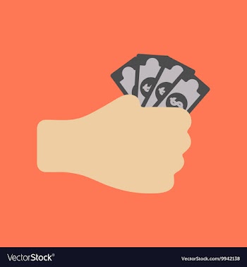 Flat icon on stylish background money in hand vector image