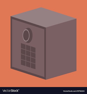 Flat icon on stylish background money safe vector image