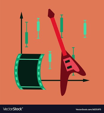 Flat icon on stylish background music and cinema vector image