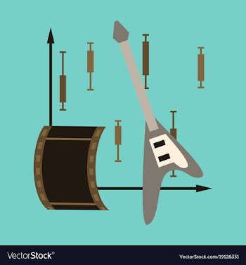 Flat icon on stylish background music and cinema vector image