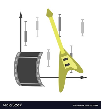 Flat icon on stylish background music and cinema vector image