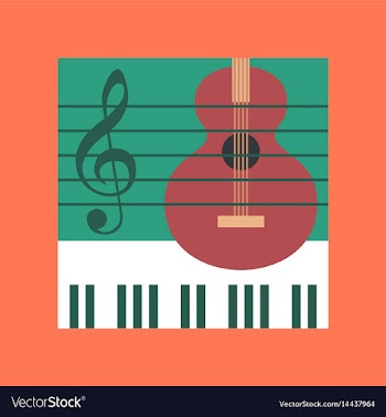Flat icon on stylish background music lesson vector image