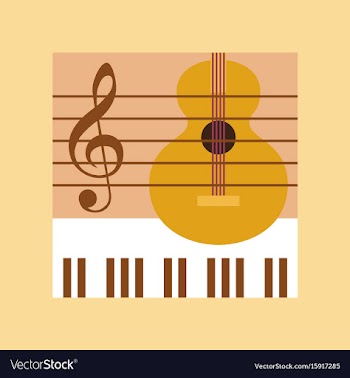 Flat icon on stylish background music lesson vector image