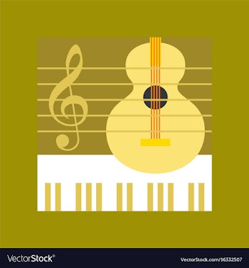 Flat icon on stylish background music lesson vector image