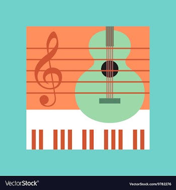 Flat icon on stylish background music lesson vector image