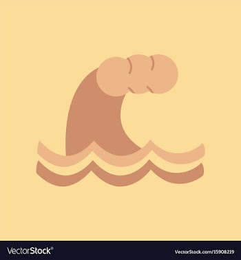 Flat icon on stylish background nature tsunami vector image