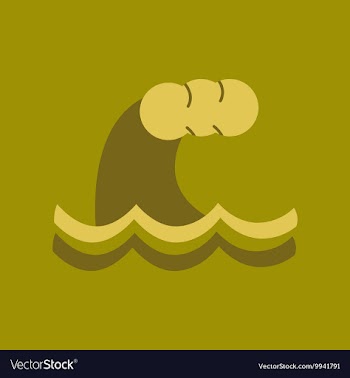 Flat icon on stylish background nature tsunami vector image