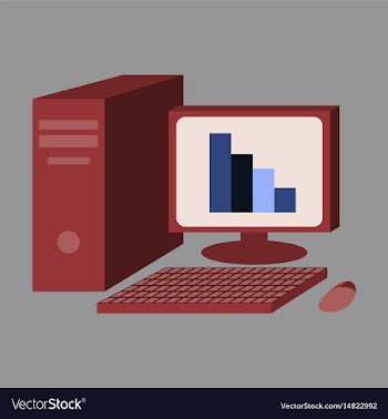 Flat icon on stylish background office computer vector image