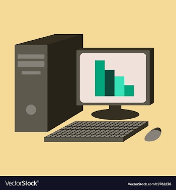 Flat icon on stylish background office computer vector image