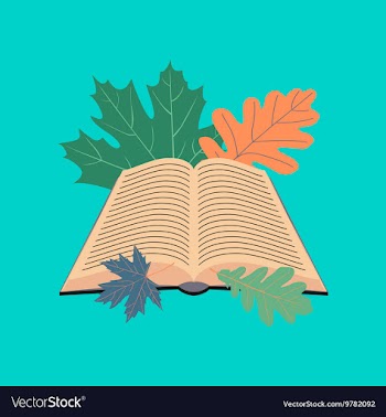 Flat icon on stylish background open book leaves vector image