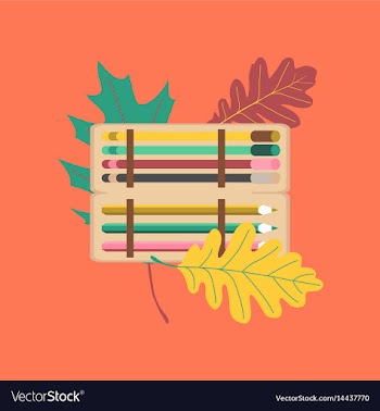 Flat icon on stylish background pencil box pencil vector image