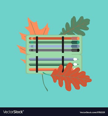 Flat icon on stylish background pencil box pencil vector image
