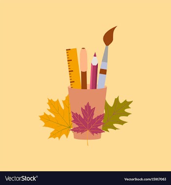 Flat icon on stylish background pencils pens ruler vector image