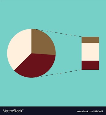 Flat icon on stylish background pie chart vector image