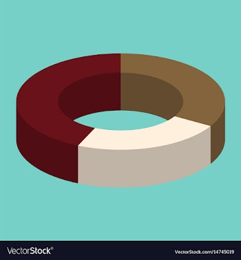 Flat icon on stylish background pie chart vector image
