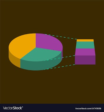 Flat icon on stylish background pie chart vector image