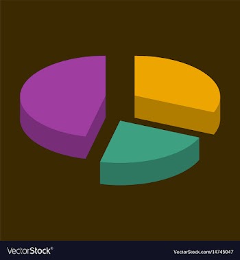 Flat icon on stylish background pie chart vector image