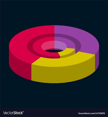 Flat icon on stylish background pie chart vector image