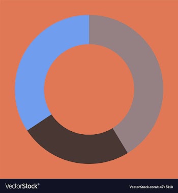 Flat icon on stylish background pie chart vector image