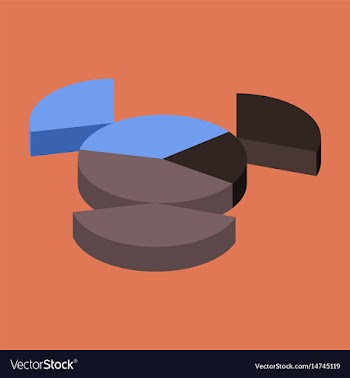 Flat icon on stylish background pie chart vector image
