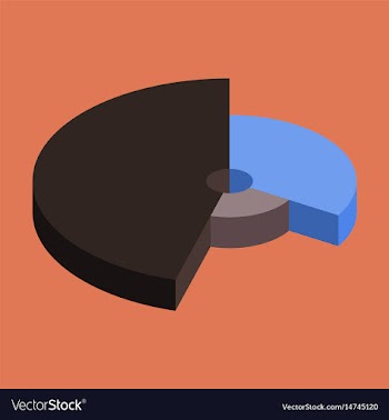 Flat icon on stylish background pie chart vector image