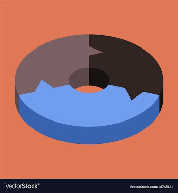 Flat icon on stylish background pie chart vector image