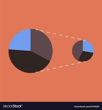 Flat icon on stylish background pie chart vector image