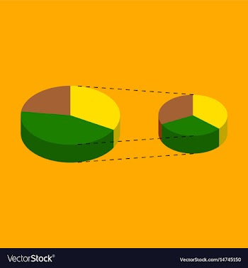 Flat icon on stylish background pie chart vector image