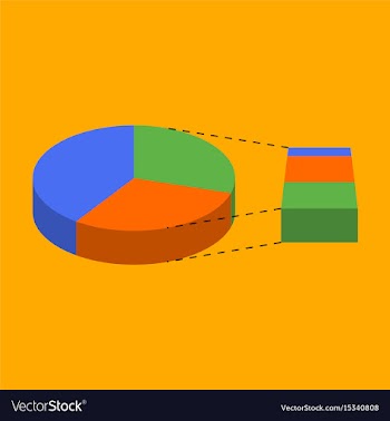 Flat icon on stylish background pie chart vector image