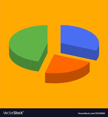 Flat icon on stylish background pie chart vector image