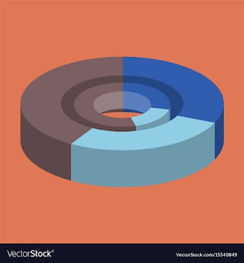 Flat icon on stylish background pie chart vector image