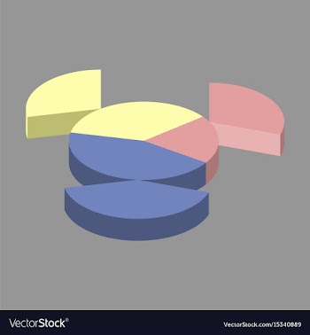 Flat icon on stylish background pie chart vector image