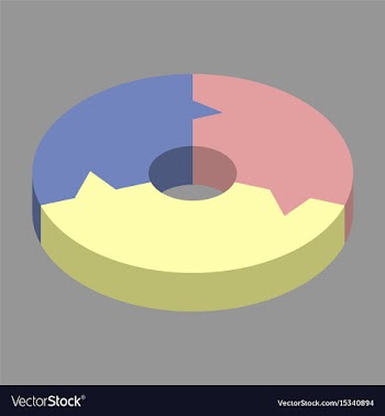 Flat icon on stylish background pie chart vector image
