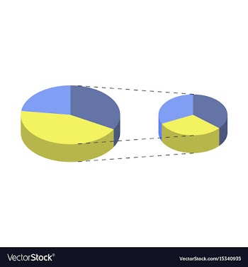 Flat icon on stylish background pie chart vector image
