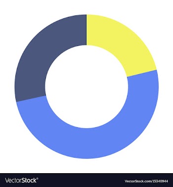 Flat icon on stylish background pie chart vector image