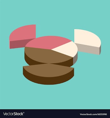 Flat icon on stylish background pie chart vector image