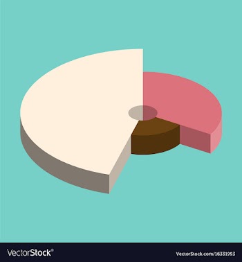 Flat icon on stylish background pie chart vector image