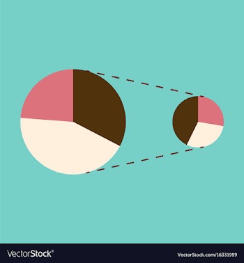 Flat icon on stylish background pie chart vector image