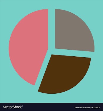 Flat icon on stylish background pie chart vector image