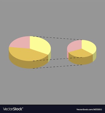 Flat icon on stylish background pie chart vector image