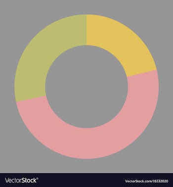 Flat icon on stylish background pie chart vector image