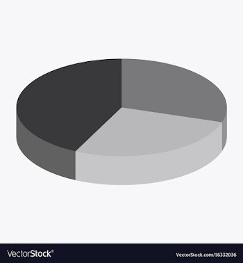 Flat icon on stylish background pie chart vector image