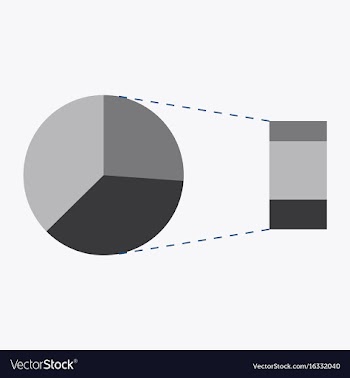 Flat icon on stylish background pie chart vector image