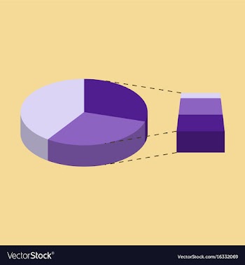 Flat icon on stylish background pie chart vector image