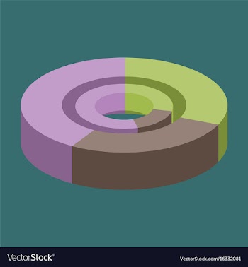 Flat icon on stylish background pie chart vector image