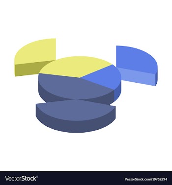 Flat icon on stylish background pie chart vector image